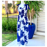 Sapphire Tie Shoulder Sedona Dress with Smocked Ruffle Bust