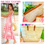 Rose All Day or Tequila S’il Vous Plait Marrakech Handmade 19” French Market Straw Bag