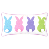 Embroidered Easter Cotton Tail Pillow, Placemats & Table Runner