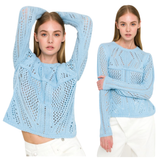 Baby Blue Open Knit Summer Weight Sweater