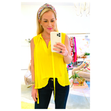 Black or Bright Yellow Mermaid Pleat Top with Optional Neck Tie