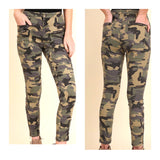 Light Camo Pants with Ankle Zip & Front Pocket Zip Detail