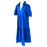 Royal Blue Puff Sleeve Lowell Dress