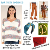 Ivory & Rainbow Stripe Melange Knit High Low Sweater