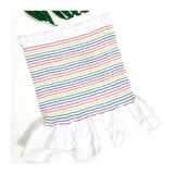 Smocked Rainbow Stripe Ruffle Hem Skirt OR Top