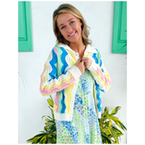 FRNCH Scalloped Pastel Rainbow Sanoa Cardigan