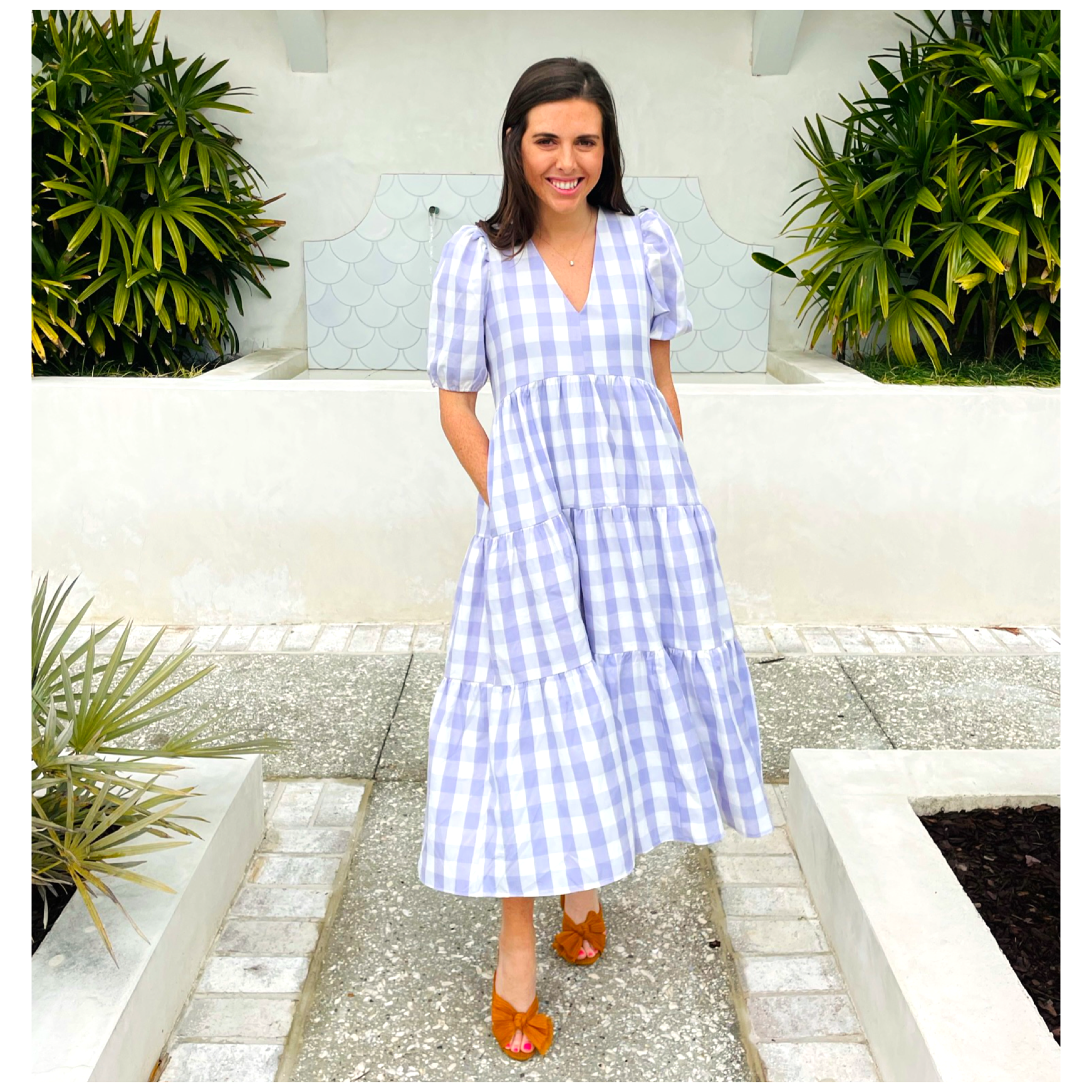 apres studio dress Bubble in Mint A ruched stretchy mini dress with a dropped waist panel and full skirt Apres Studio Midi Dress Plaid