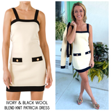 Ivory & Black Wool Blend Knit Patricia Dress
