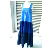 Blue Colorblock Gracy Dress