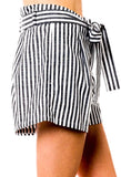 Blue OR Black Nautical Stripe Shorts with Belt Tie