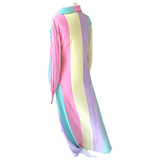 Pastel Rainbow Smocked Sleeve Maxi Shirt Dress