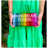 Hand Beaded Metallic Rainbow Veuve Bag with Optional Shoulder Chain