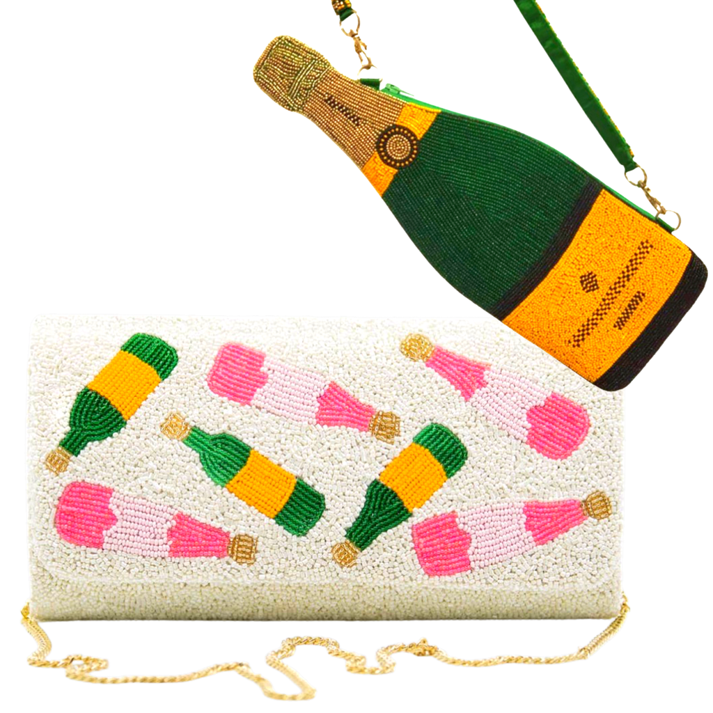 Hand Beaded Champagne Bottle Bags James Ascher