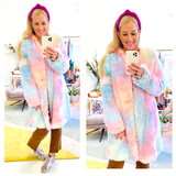 Cotton Candy Plush Mid Length Jacket