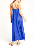 Royal Blue Contrast Stripe Maxi Dress