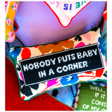 Needlepoint “Nobody Puts Baby In A Corner” Pillow with Velvet Back
