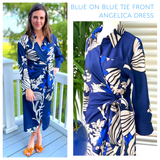 Blue on Blue Wrap Front Angelica Dress