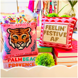 Needlepoint “Feeling Festive AF” Pillow with Velvet Back