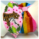 Hand Beaded Glass Bead Seed Top Knot Headbands