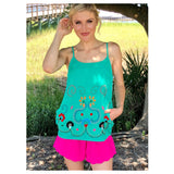 Jade Green or HOT Pink Embroidered Mexicali Tops