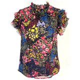 Floral Layered Ruffle Sleeve Carrie Top