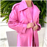Pepto Pink LEATHER Liberty Coat with Optional Belt