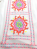White Cold Shoulder Dress with Vibrant Embroidery