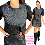 Black Swirl PU Leather Fiona Skirt & Top (sold separately)