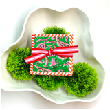 Candy Cane Evergreen Quilted Placemats, Dinner Napkins, Coasters & Tablecloths