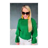 Emerald Green Bell Sleeve Sweater
