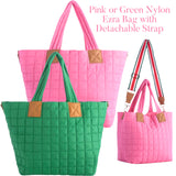 Pink Nylon Ezra Bag with Detachable Strap