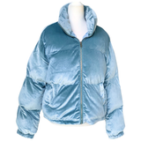 Blue Grey VELVET Cameran Puffer Jacket