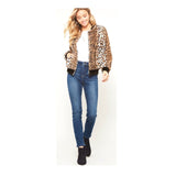 Leopard Faux Fur Bomber Jacket