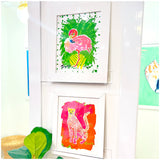 Tropical Numbered Prints in Lacquered Frame