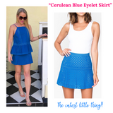 Cerulean Blue Eyelet Skirt