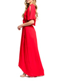 Tomato Red Embroidered Mexicali Maxi Dress