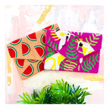 Parrot or Watermelon Beaded Clutches with Detachable Chain