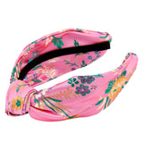 Satin Embroidered Floral Top Knot Headbands