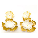 HANDMADE Gold Filled & Hand Tooled Brass Impressionistic Flower Earrings