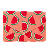 Parrot or Watermelon Beaded Clutches with Detachable Chain