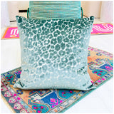 Handcrafted 22” Velvet Pillow in Sea