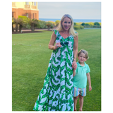 Green Leaf On or Off the Shoulder Gaby Ruffle Dress
