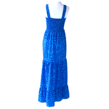 Blue & Navy Micro Floral Smocked Aveline Dress