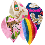 Hand Beaded Glass Bead Seed Top Knot Headbands