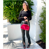 Handmade Silk Velvet Pink & Red Dolly Bag & 🌈 Brooke Bag, Handmade in Turkey