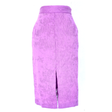 Lilac Corduroy Midi Skirt with Banded Waist