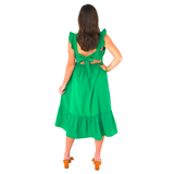 Kelly Green Flutter Sleeve Ramona Dress with Pockets