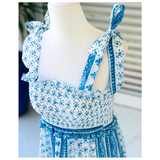 Blue & White Smocked Lucille Dress