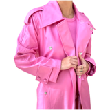 Pepto Pink LEATHER Liberty Coat with Optional Belt