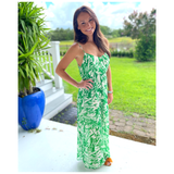Green Tropical Print Tortola Dress